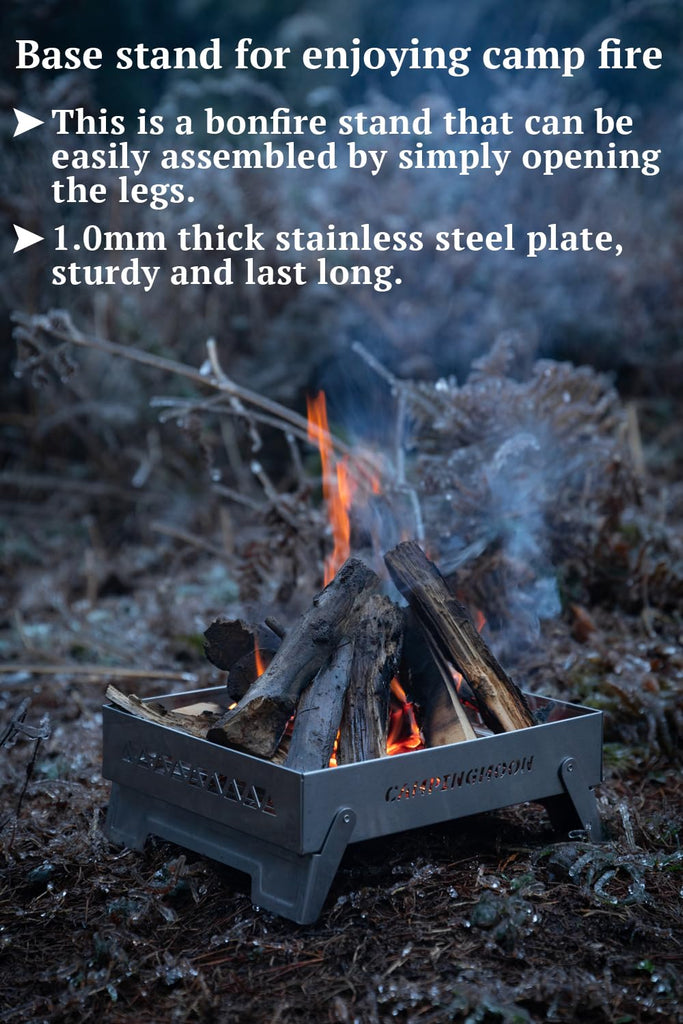 Portable Fire Pit 12 Inch Stainless Steel Campfire Base