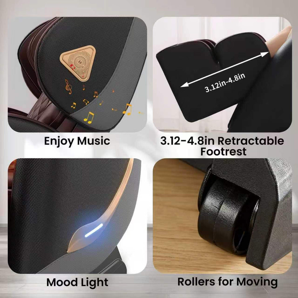 Full Body Zero Gravity Massage Chair with 10 Rollers, Airbags, Heating, Foot Massage, Bluetooth Speakers, Touch