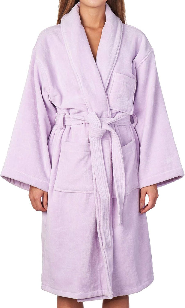 Blair Womens Cotton Terry Cloth Bathrobe Shawl Collar Velour Spa Robe