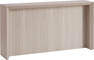 56" Fluted Wooden Rectangular Console Table Ribbed Entryway Table, Sofa Table , Couch, Hallway, or Office, Beech White