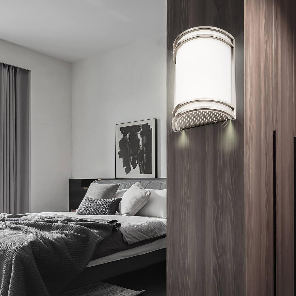 Indoor Wall Sconce, Half Cylinder Wall Light Fixture, 3000K 4000K 5000K Color Temperature Adjustable, Dimmable LED