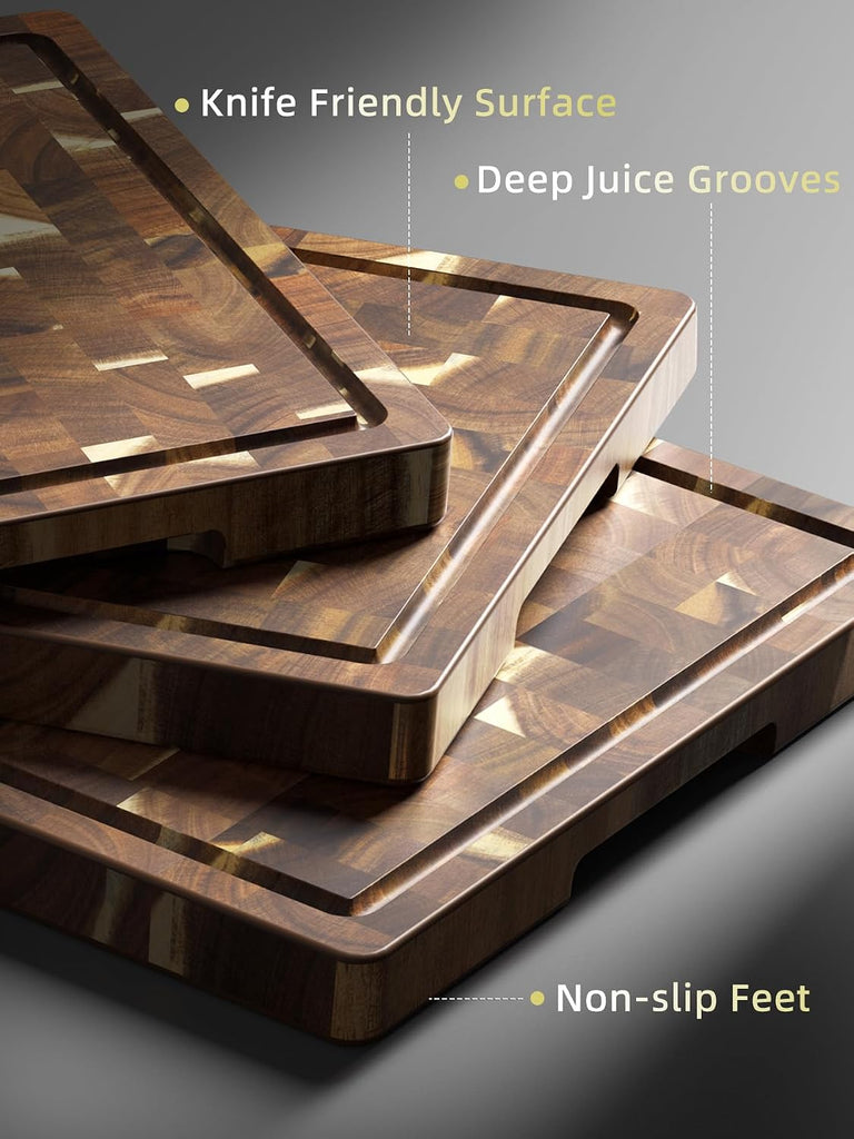 3 Packs Cutting Board Set, Extra Large Acacia Wood Cutting Boards | Durable Chopping Board Meal Prep, Charcuterie