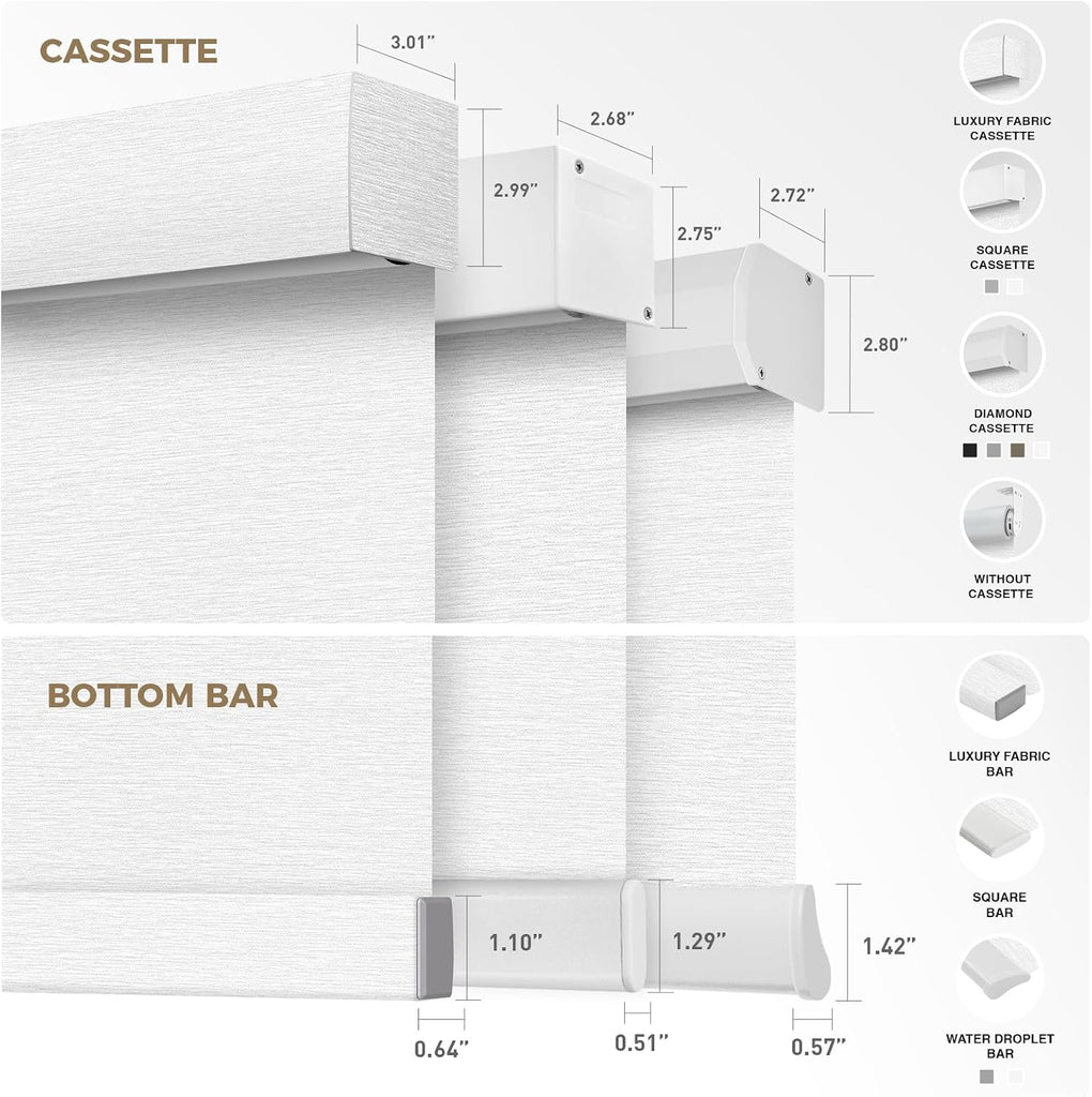Motorized Blinds with Remote, Blackout Smart Roller Shades | Rechargeable Automatic Blinds, Remote/APP/Voice/Timer