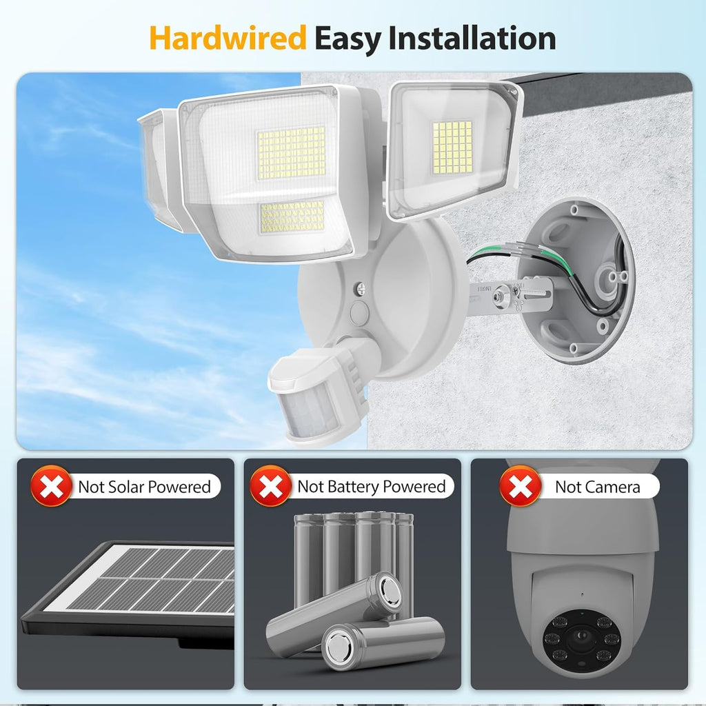 Outdoor Motion Sensor Light, Dusk to Dawn Outside Lighting, White