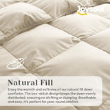 King Down Comforter - All Season Ultra Soft Goose Down & Feather Fiber Fill