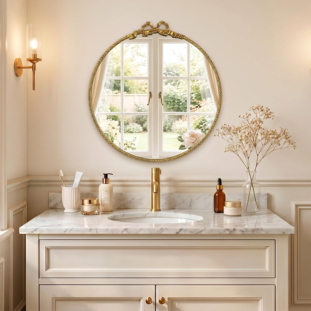 Antique Gold Mirror 28 Inch Round Mirror