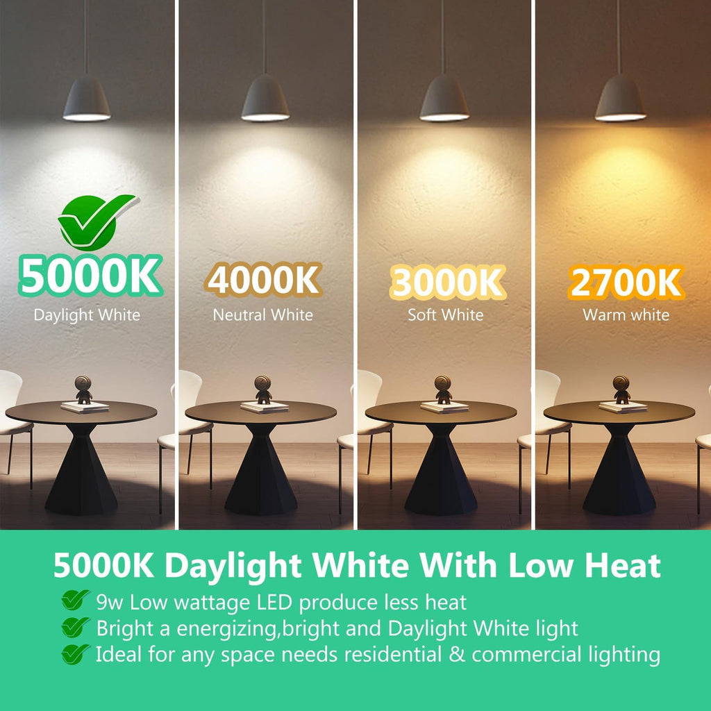 BR30 LED Light Bulbs Indoor Flood Light, 5000K Daylight White LED Bulb 65W Equivalent, Dimmable, E26 Base, 800LM (12Pack)