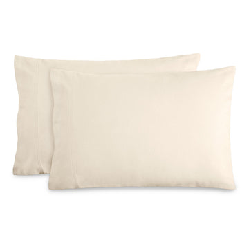 Flannel Pillowcases 100% Cotton (Standard Set of 2, Sand)
