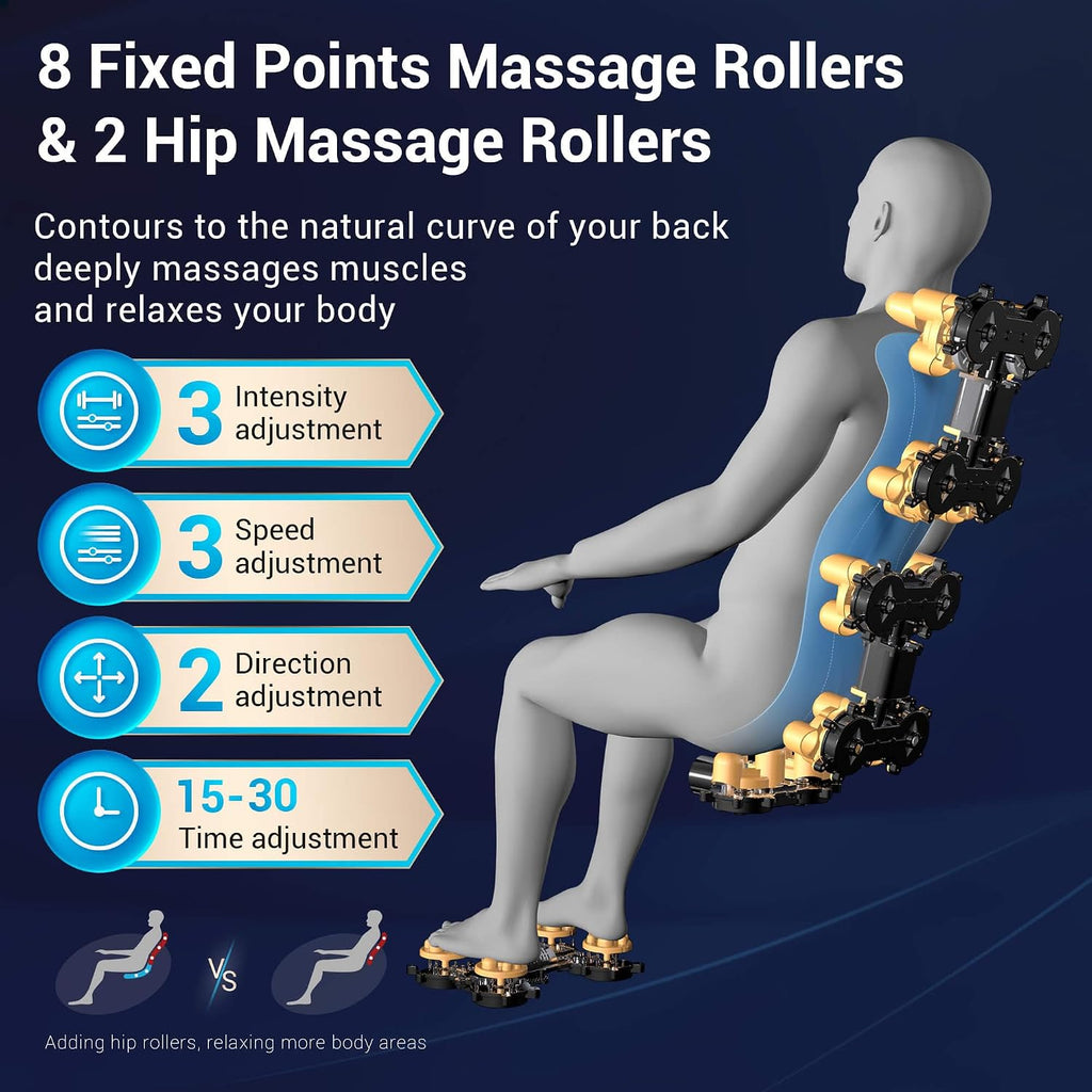 Massage Chair Full Body with Heat, Full Body Zero Gravity Shiatsu Massage Chair, Kneading Recliner w/ 20 Auto Modes