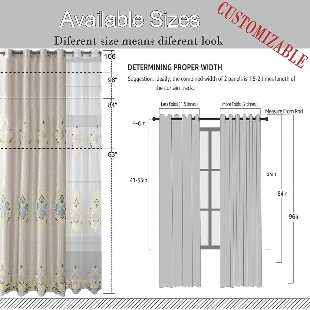 Simple Chenille Jacquard Sheer Window Elegance Curtains/Drapes/Panels/Treatments for Bedroom Living Room,Top Grommets
