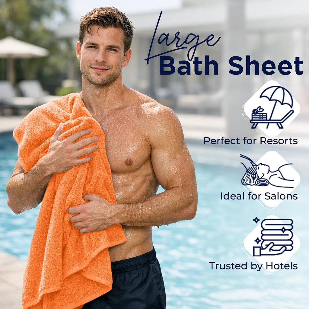 2 Pack Bath Sheets Extra Large 35x70, Large Bath Towels for Adults, XL Oversized Heavy Duty Towel Set, 600 GSM 100%