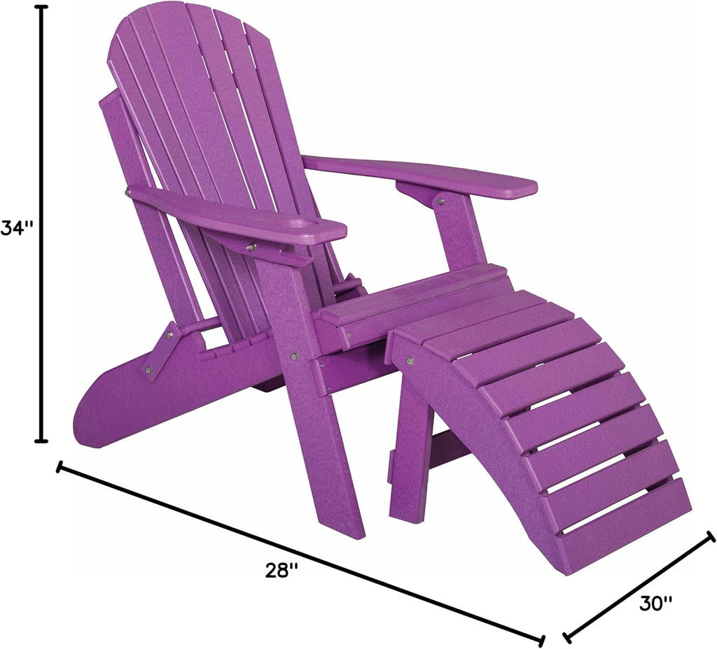 Poly Folding Adirondack Chair, Bright Purple