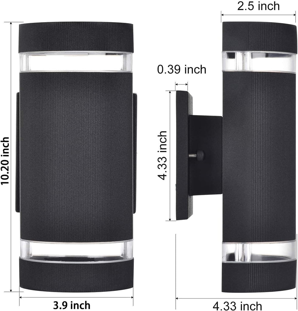 Porch Lights Outdoor Dusk to Dawn, Aluminum Outdoor Wall Light Fixture 6000K