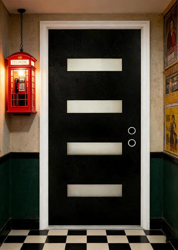 Modern 36 x 80 Fiberglass Entry Door with Frosted Glass, Contemporary Front Door for Home, Sturdy Pre-Hung Fiberglass