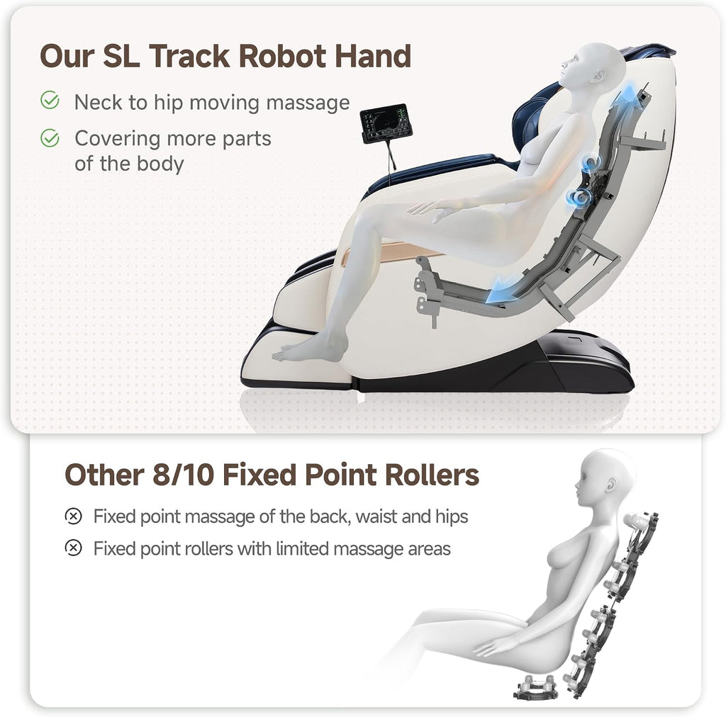 Upgraded 2D SL-Track Massage Chair,Recliner Full Body Zero Gravity with 8 Auto Modes and Upgraded LCD Screen,Added