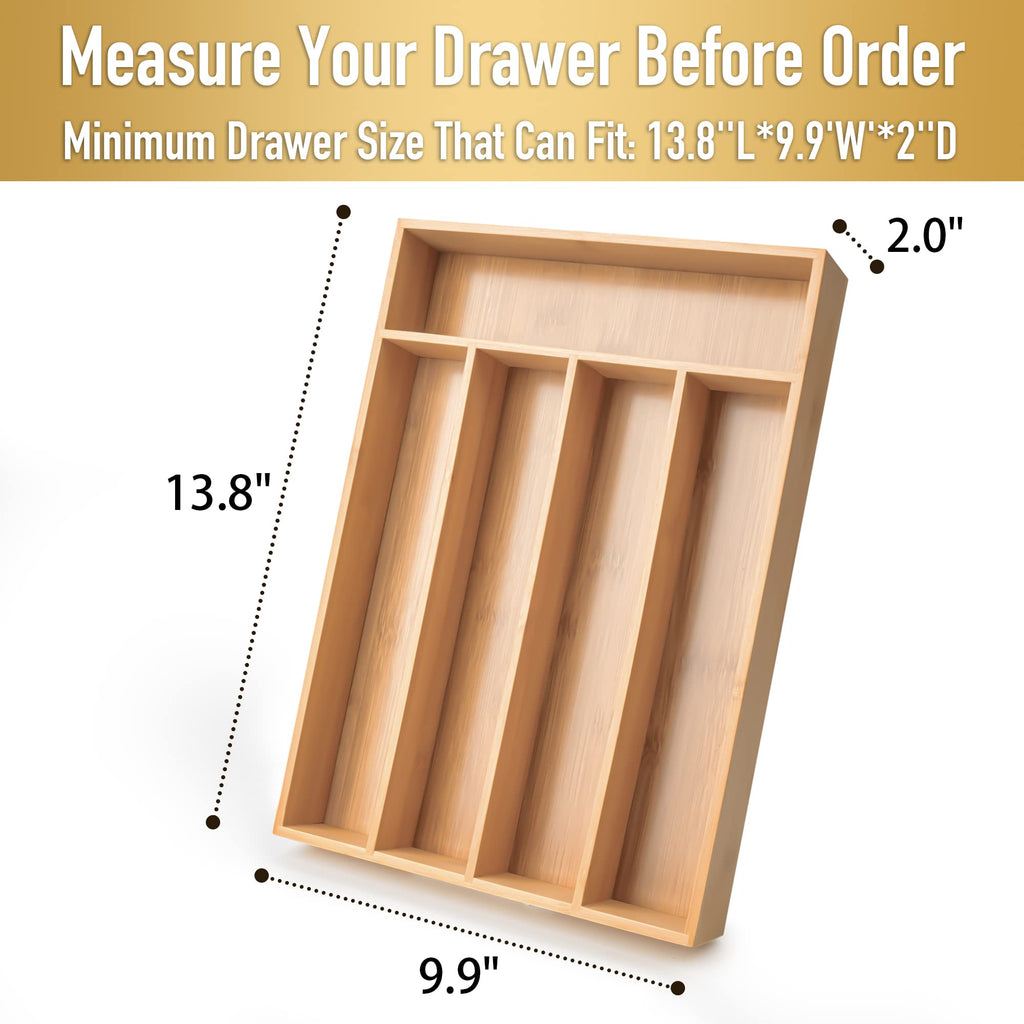 Silverware Organizer Kitchen Drawer Organizer Utensil Organizer Bamboo Silverware Holder Cutlery Organizer in Drawer