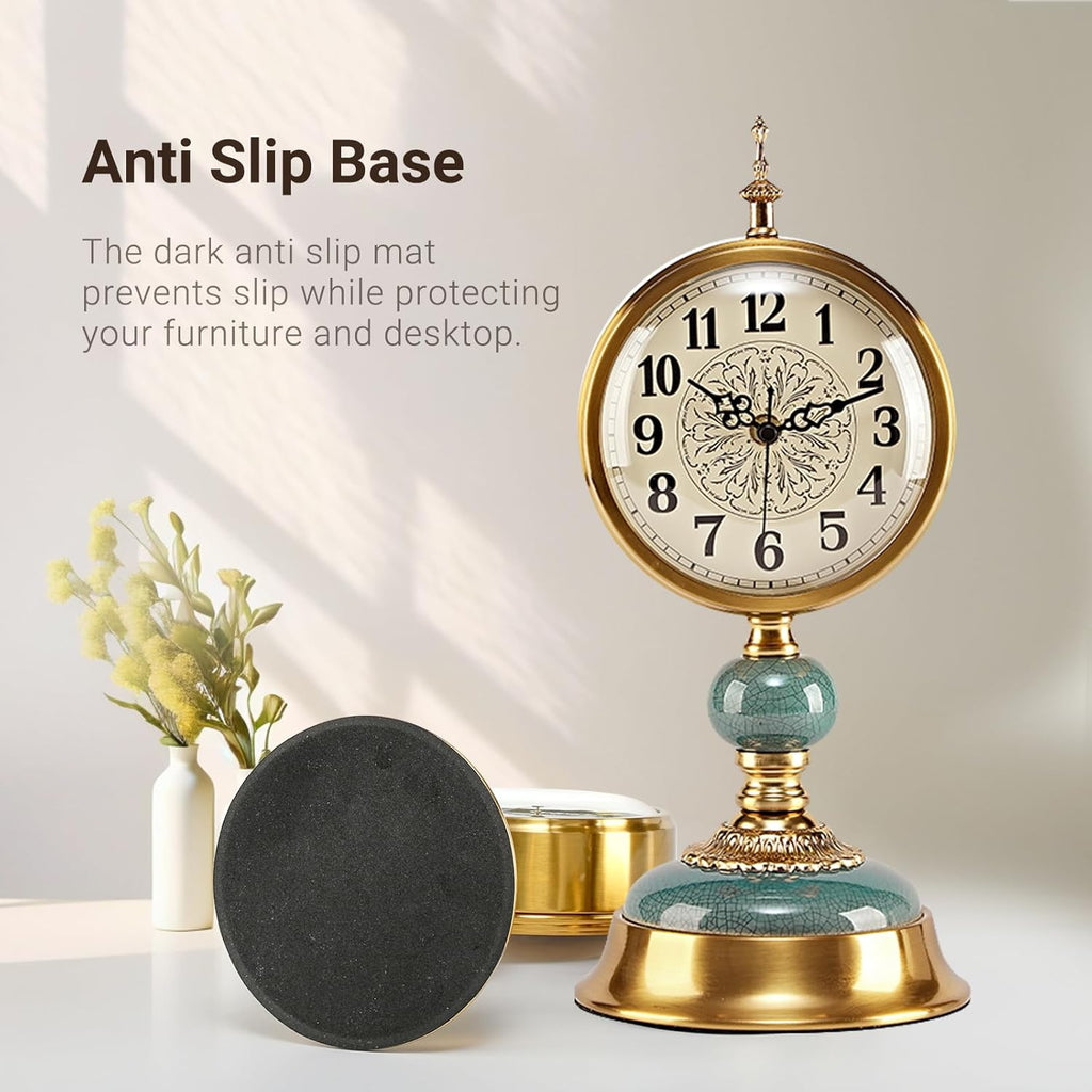 6-Inch Vintage Mantel Clock, Antique Desk Clock, Retro Anniversary Clock with Metal and Ceramic Body