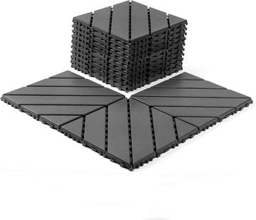 44Pcs Interlocking Deck Tiles, Non-Slip Outdoor Flooring 12" Patio Tiles Outdoor Interlocking All Weather, for Garden