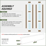 Bifold Barn Doors 30X84 (Double 15x84) with Frosted Glass and Hardware Kit Included, Brown,for Bedro