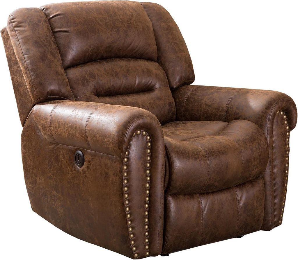 Power Recliner Chair,Faux Leather Electric Recliner Chair with Padded Arms and Adjustable Backrest,Single Sofa with
