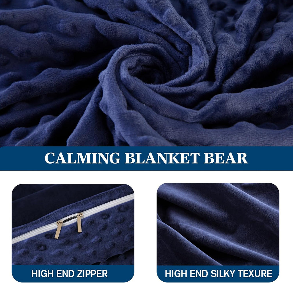 Weighted Blanket Queen Size Heavy Blanket Removable Soft Blue Blankets Microfiber Washable Heated Weighted Throw