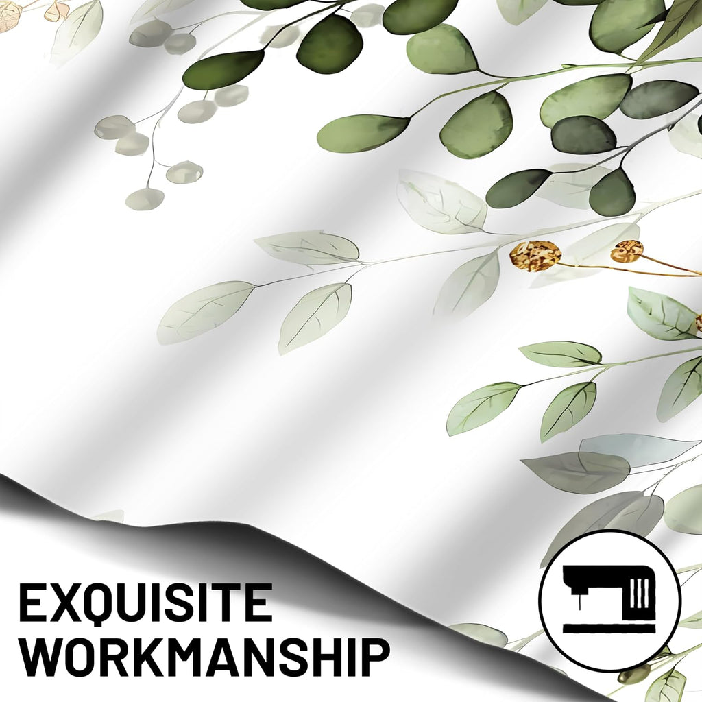 Sage Green Eucalyptus Swag Curtain Valance for Windows,Watercolor Leaves Window Treatments Short Swag Topper for Kitchen Windows Bathroom Bedroom, 1 Pair