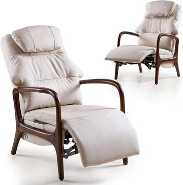 M7 Power Recliner Chair for Adults, Genuine Leather | Adjustable Lumbar Support & 5-Min Rhythmic Stretch 160°