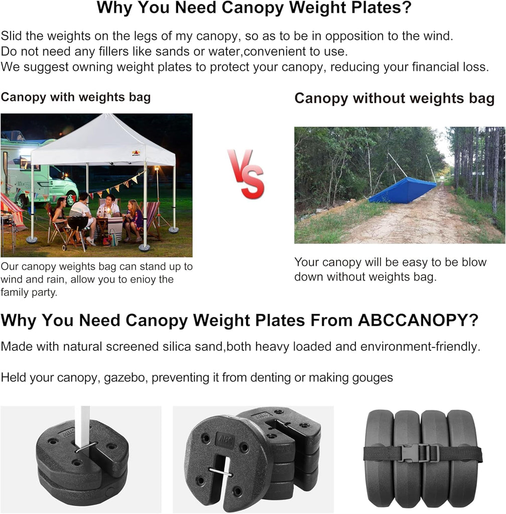 40LBS Easy Canopy Weights with Lock Design No Sliding, 4 Pack