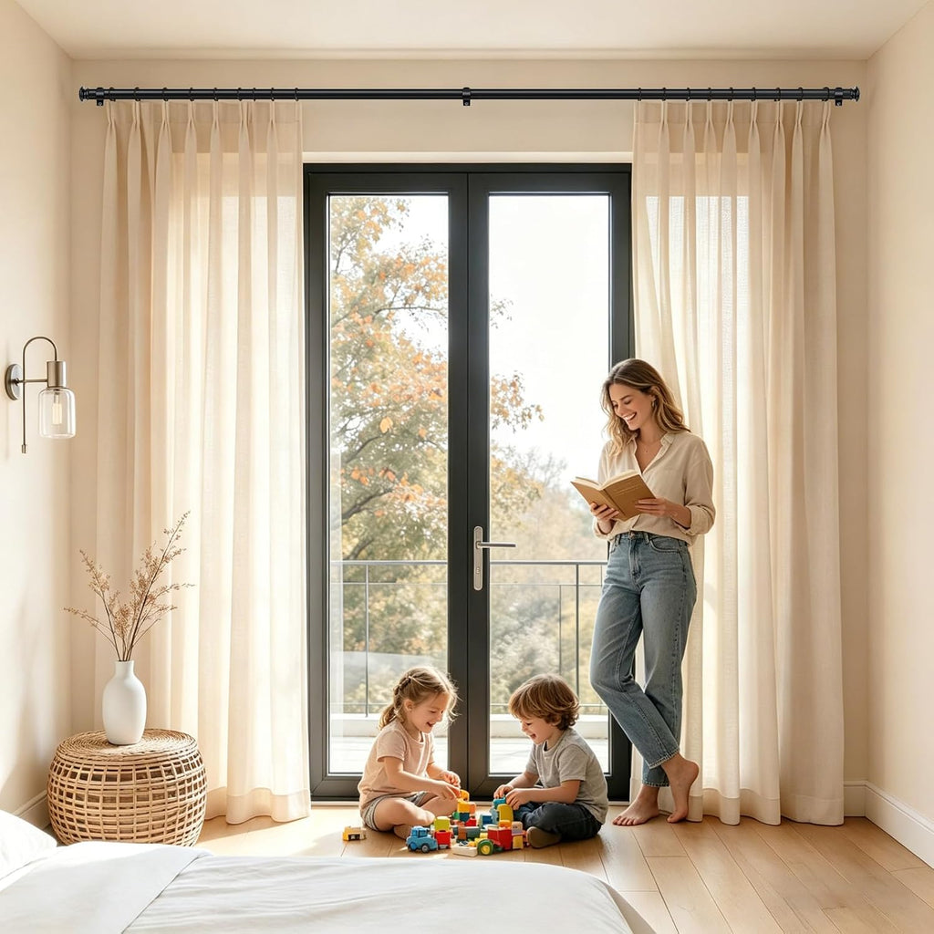 Curtain Rod, Telescoping Splicing 3/4 Drapery Rods for Windows