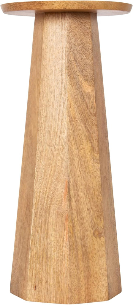 Hemingson Modern Mango Wood Round Drink Table, 10 x 10 x 22, Natural Wood, Mid-Century Circle Pedestal Table for Use