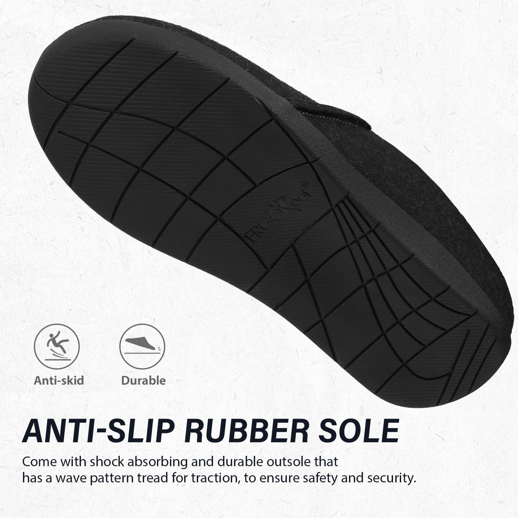 Arch Support Slippers for Women Men, Wool Felt Clogs