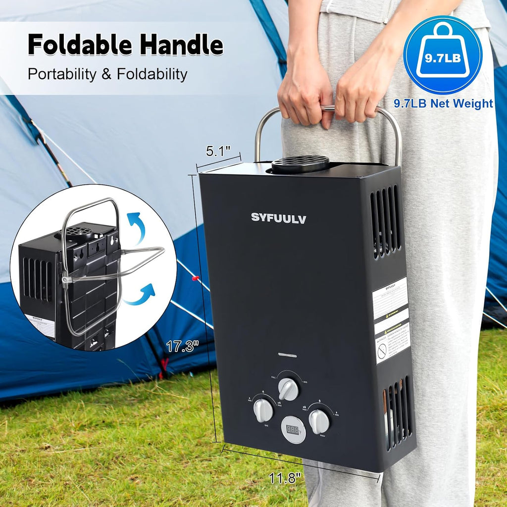 Propane Water Heater Tankless, 1.58GPM 6L Outdoor Portable Propane Gas Instant Hot water heater On Demand, 41