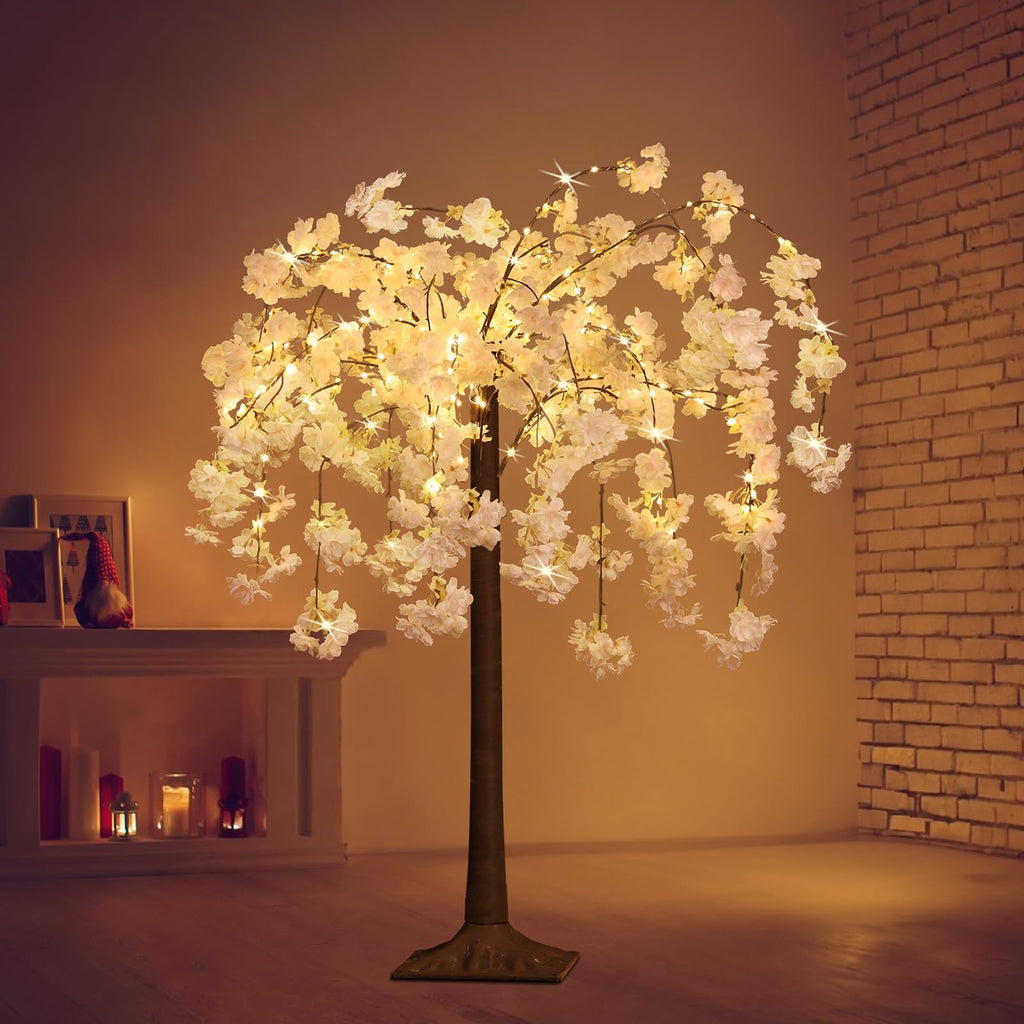 Lighted Cherry Blossom Tree LED Artificial Trees, Warm White