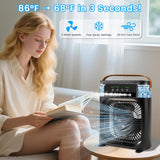 Portable Air Conditioner Fan, Mini Evaporative Air Cooler with 5 Spray Nozzles,3 Wind Speeds,3 Timers