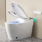 Smart Tankless Toilet with Built-In Bidet, Heated Seat, Warm Water, Air Dryer, LED Temperature Display, Auto Flush, Foot Sensor