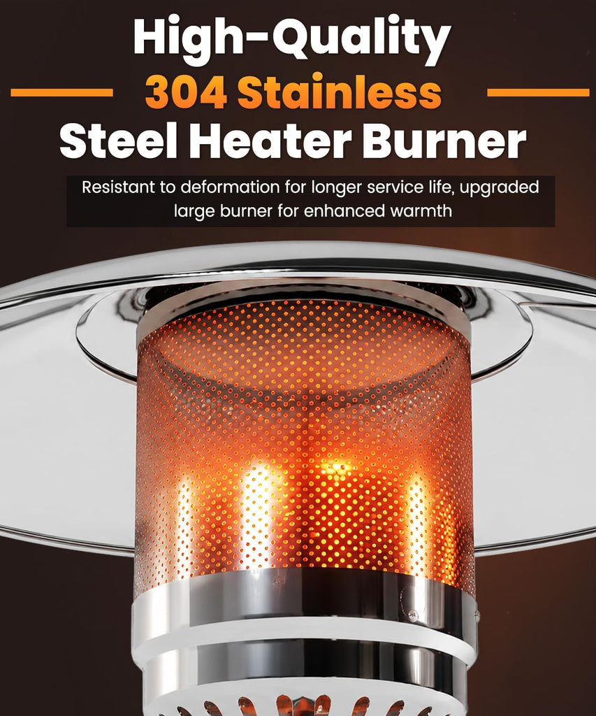 Patio Heater 48,000 BTU Outdoor Propane Heater with Wheels