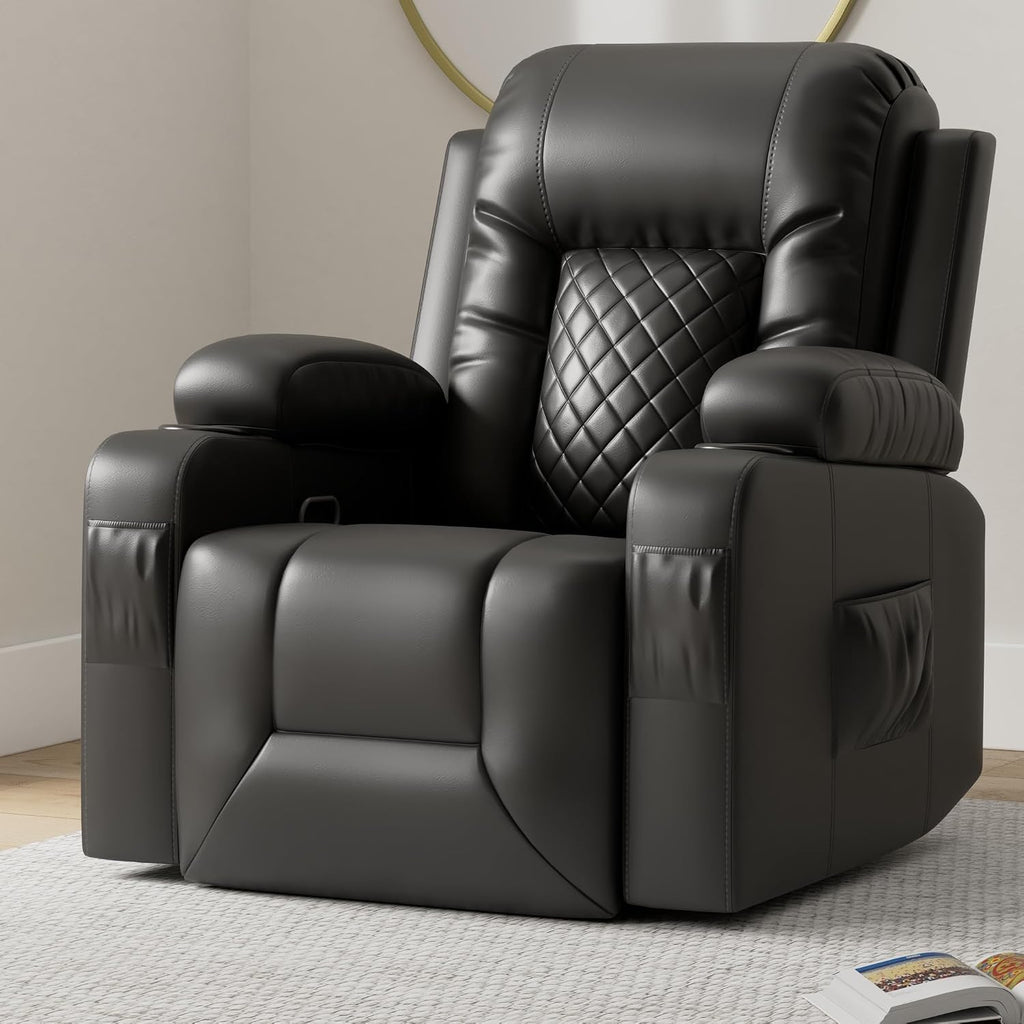 Recliner Chairs for Adults, FSC Certified Massage Reclining Chair with Heated Modern, Ergonomic Lounge Single