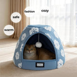 Cat Beds for Indoor Cats, 2-in-1 Cat Bed Cave with Anti-Slip Bottom and Ultra-Soft Plush
