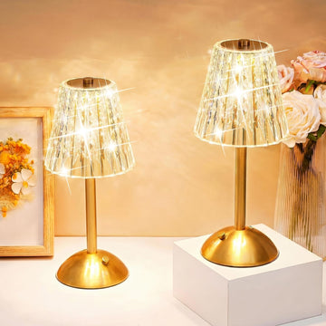 4 Pcs Cordless Table Lamp LED Touch, Gold, Classic Style