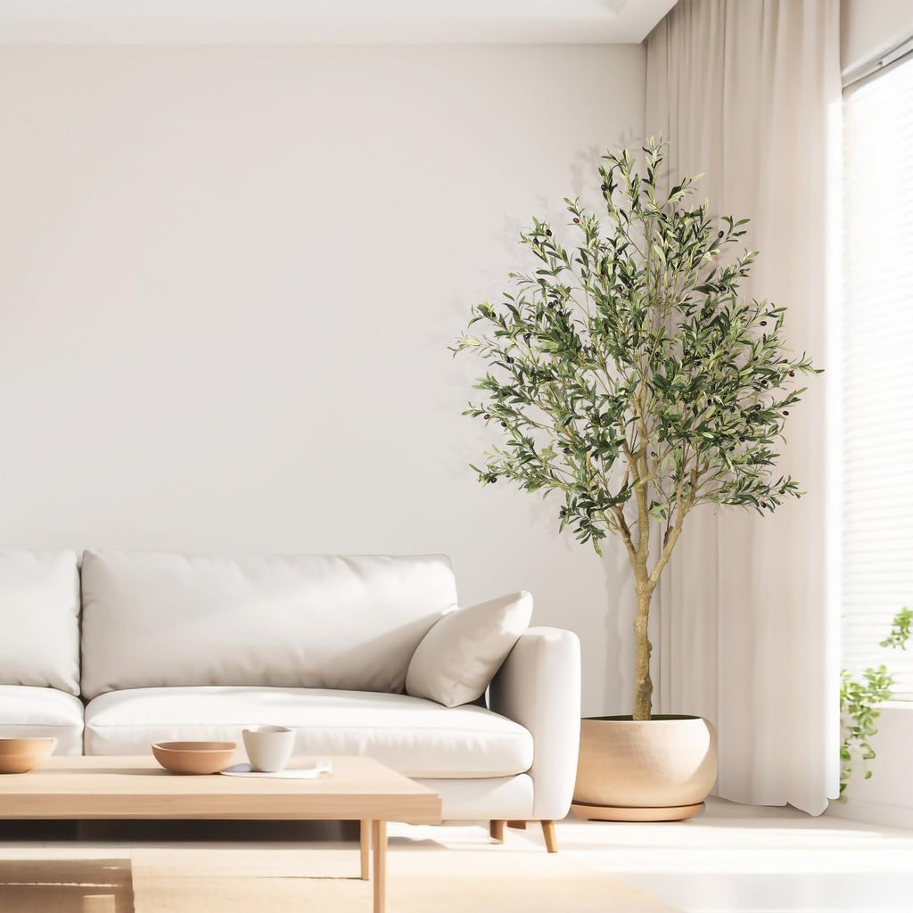 Olive Trees Artificial Indoor 7ft with Realistic Branches & Leaves