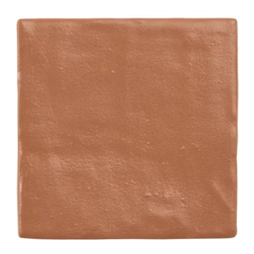 4x4 Inch HTCFD Premium Quality Terracotta Matte Zellige Ceramic Tile with Subtle Shimmer | Handmade Look Moroccan