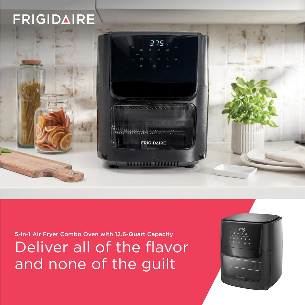 5-in-1 Air Fryer Combo Oven with Viewing Window, Large 12.6 QT Capacity, Digital Display, 5 Cooking Modes, 7 Recipe