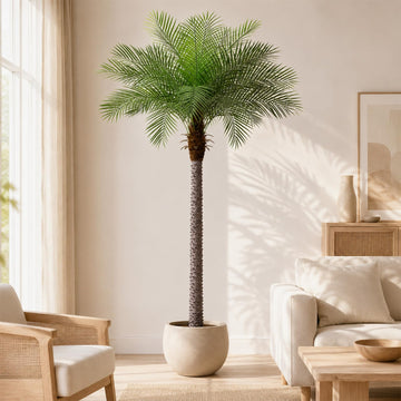 8ft Artificial Phoenix Palm Tree, Faux Coconut Silk Tropical Fake Palm Plant for Indoor Outdoor Home Office Patio