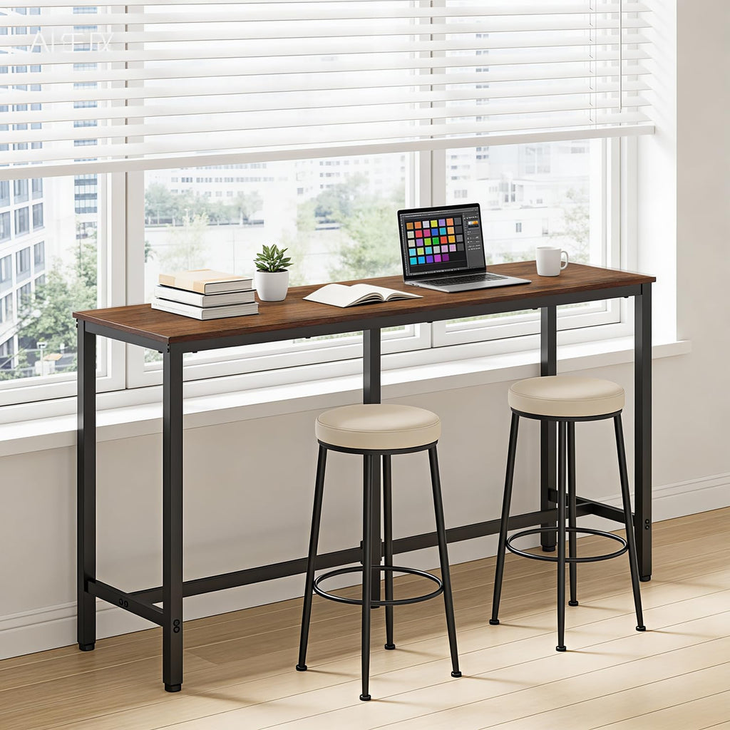 71" Bar Table, Bar Height Pub Table with Sturdy Legs & Adjustable Foot Pads, Counter Height Dining Table for Bar