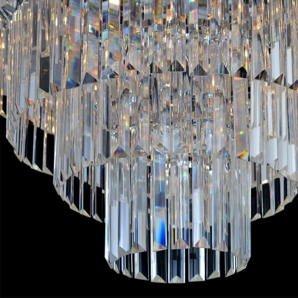 Inspired Odeon Style 24-Light Chrome Crystal 7-Tier Modern Chandelier W39.4"