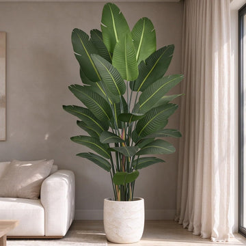 Artificial Bird of Paradise Tree 9FT 25 Thick Matte Texture Leaves