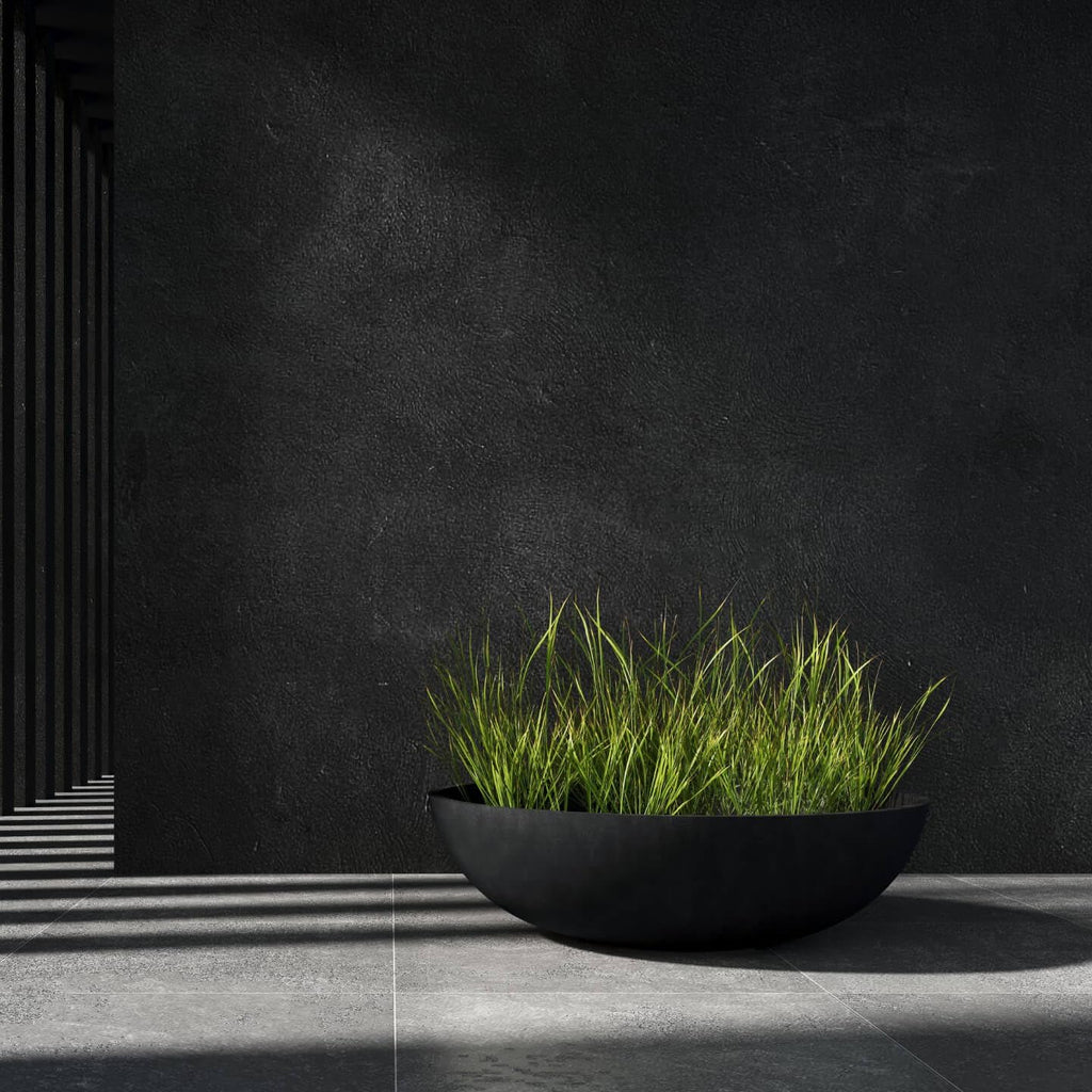 Cavo Large Fiberglass Bowl Planter, Wide Low Indoor/Outdoor | Handcrafted fiberglass & resin, weatherproof UV/frost