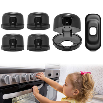 Oven Knob Covers, 5+1 Pack Heat Resistant Gas Knob Safety Covers
