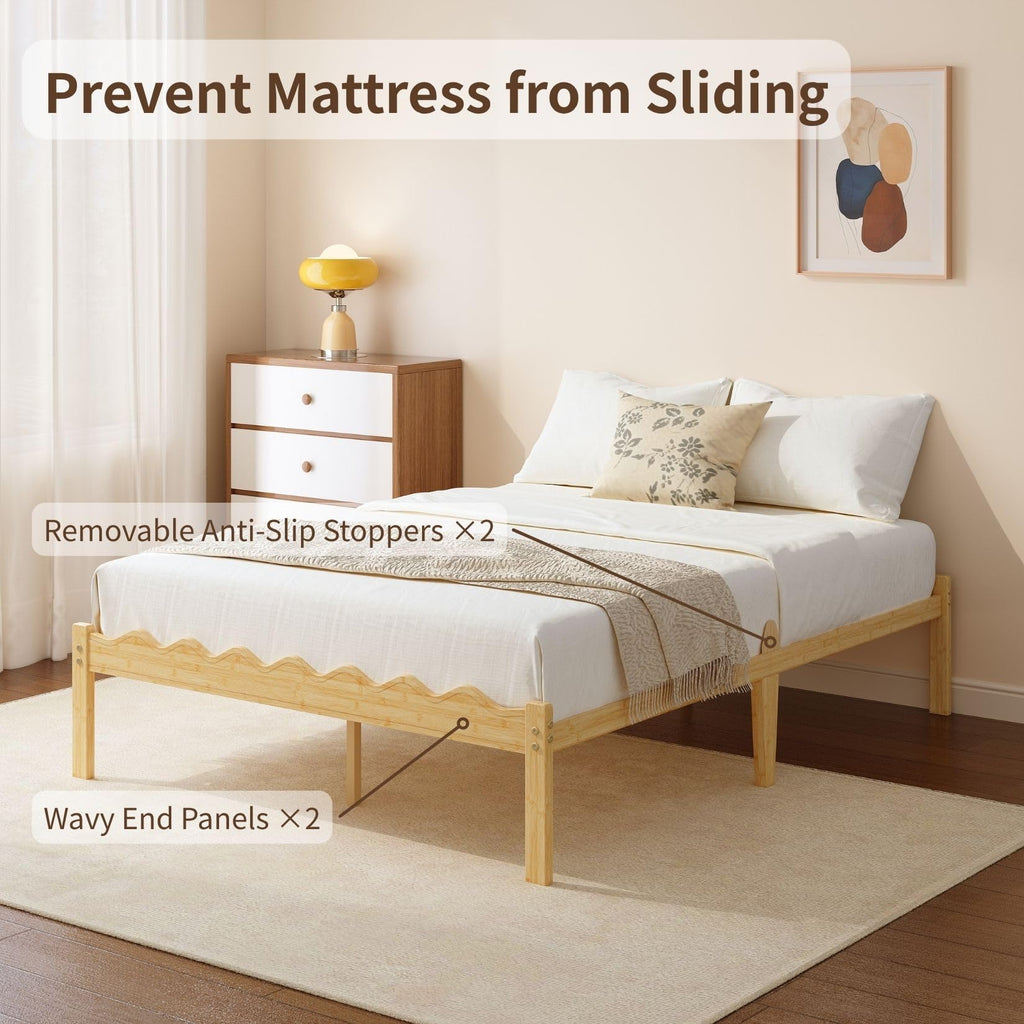 14 Inch Bamboo Full Size Platform Bed Frame