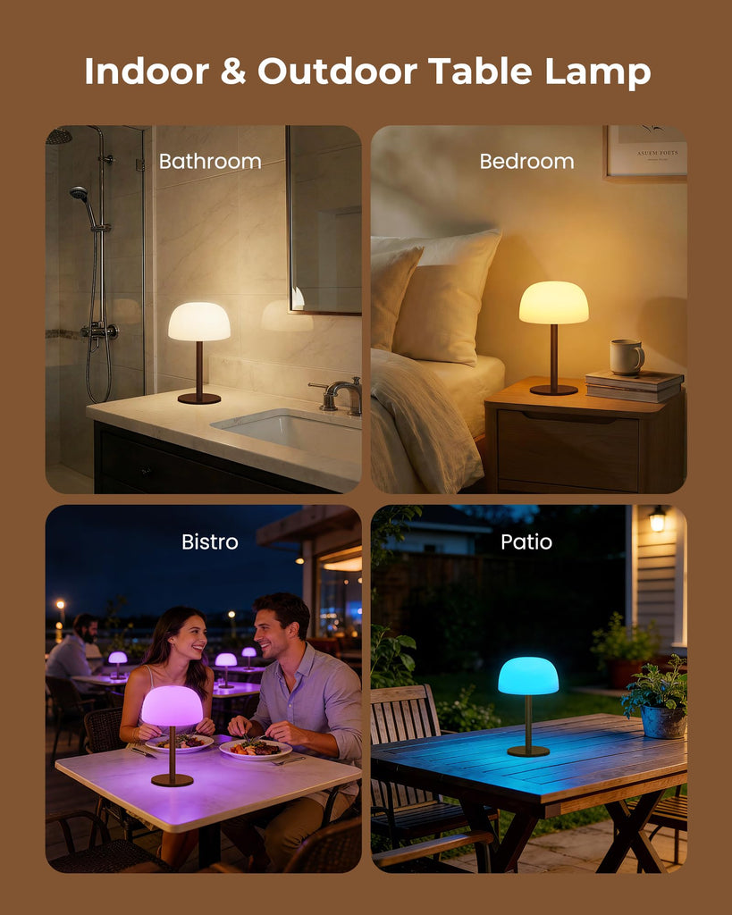 Shower Lamp Waterproof, Cordless IP65 Shower Lights for Inside Shower, 7500mAh Rechargeable Battery, 3 White Tones &